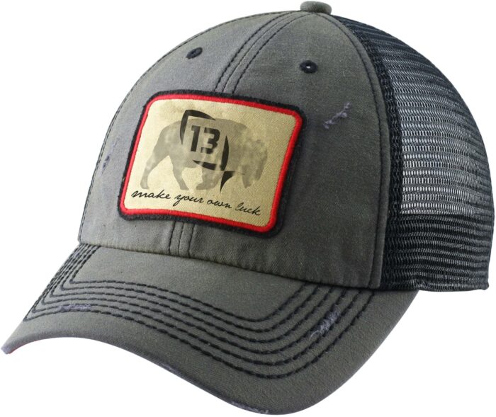 13 Fishing Guy on a Buffalo Curved Brim Snapback Ballcap - Men's