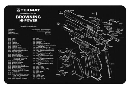BECK TEK, LLC (TEKMAT) TEKR17BROWNINGHP Browning Hi-Power Cleaning Mat Parts Di