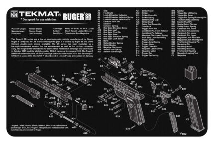BECK TEK, LLC (TEKMAT) TEKR17RUGER-SR9 Ruger SR9 Handgun Cleaning Mat 11"x17"x1