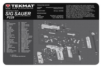 BECK TEK, LLC (TEKMAT) TEKR17SIGP229 Sig Sauer P229 Handgun Cleaning Mat 11"x17