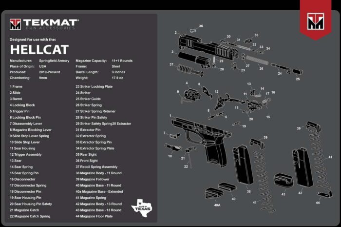 BECK TEK Springfield Hellcat Handgun Cleaning Mats 1