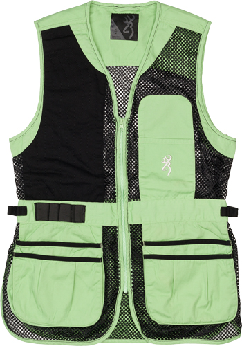 Browning Bg Mesh Shooting Vest R-hand Women's Small Black/neomint