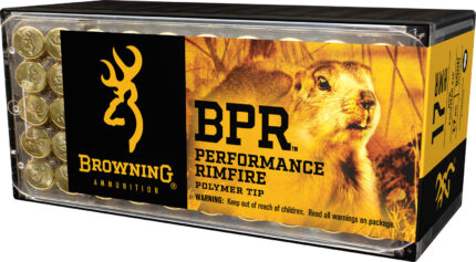 Browning BPR .17 Hornady Magnum Rimfire 17 Grain Polymer Tip Brass Cased Rimfire Ammunition