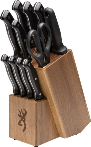 Browning Kitchen Set W/ Butcher Block Kitchen Knives