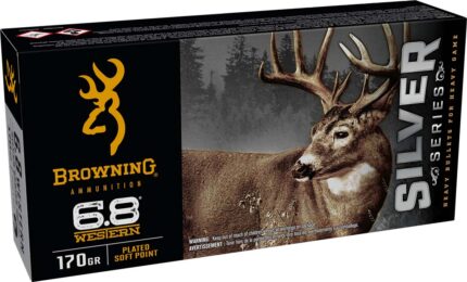Browning SILVER 6.8 Western 170 Grain Plated Soft Point Brass Rifle Ammunition