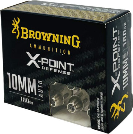 Browning X-Point 10mm Auto 180 grain X-Point Brass Cased Centerfire Pistol Ammunition