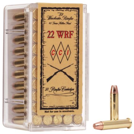 CCI Ammunition 22WRF Jacketed Hollow Point .22 Winchester Rimfire 45 Grain Jacketed Hollow Point Rimfire Ammunition