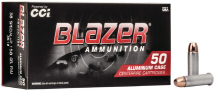CCI Ammunition Blazer Aluminum .38 Special +P 158 Grain Full Metal Jacket Centerfire Pistol Ammunition