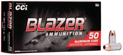 CCI Ammunition Blazer Aluminum .40 S&W 165 Grain Full Metal Jacket Centerfire Pistol Ammunition