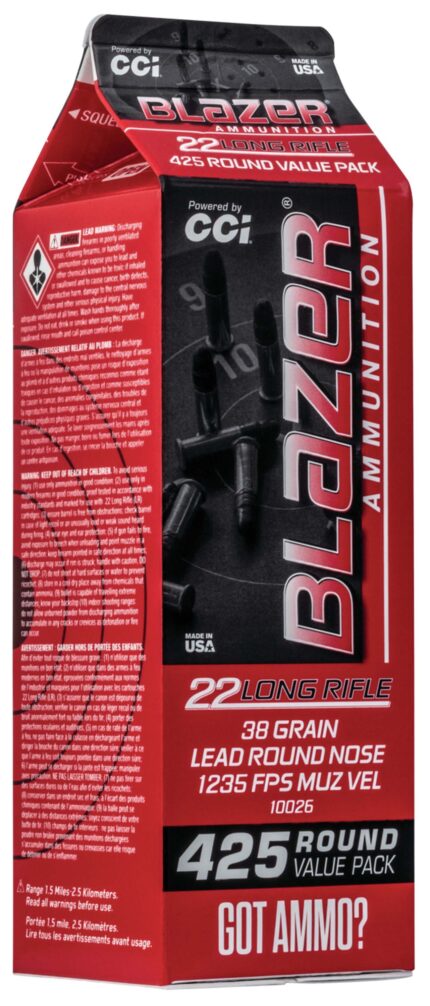 CCI Ammunition Blazer Rimfire .22 Long Rifle 38 Grain Lead Round Nose (LRN) Rimfire Ammunition