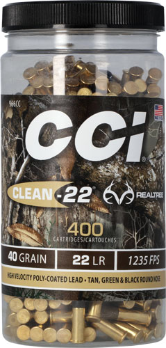 CCI Ammunition Clean .22 Long Rifle 40 Grain Soft Point Brass Cased Rimfire Ammunition