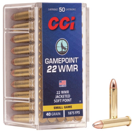 CCI Ammunition Gamepoint .22 Winchester Magnum Rimfire 40 Grain Jacketed Soft Point Rimfire Ammunition