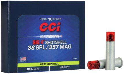 CCI Ammunition Pest Control Big 4 Shotshell .357 Magnum/ .38 Special 84 Grain Shotshell Centerfire Pistol Ammunition