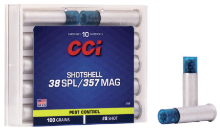 CCI Ammunition Pest Control Shotshell .357 Magnum/ .38 Special 100 Grain Shotshell Centerfire Pistol Ammunition