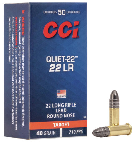 CCI Ammunition Quiet-22 .22 Long Rifle 40 Grain Lead Round Nose Rimfire Ammunition