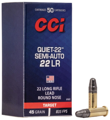 CCI Ammunition Quiet-22 Semi-Auto .22 Long Rifle 45 Grain Soft Point Rimfire Ammunition