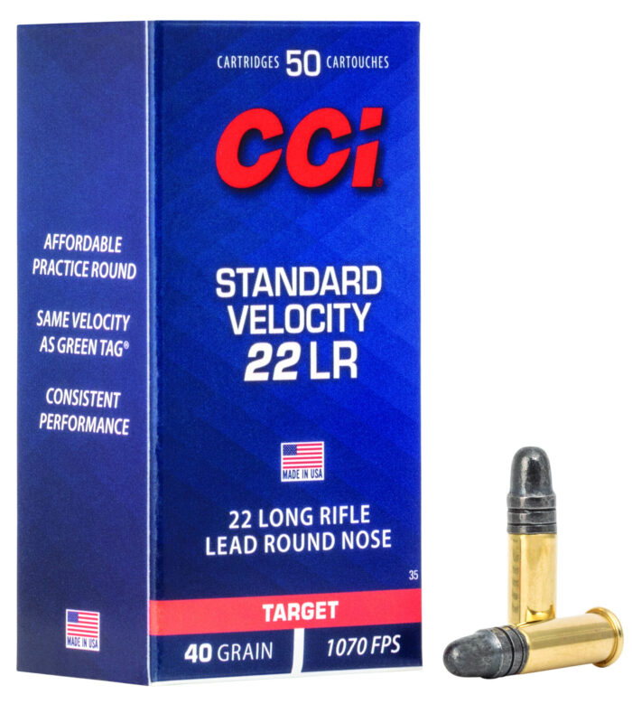 CCI Ammunition Standard Velocity .22 Long Rifle 40 Grain Lead Round Nose Rimfire Ammunition