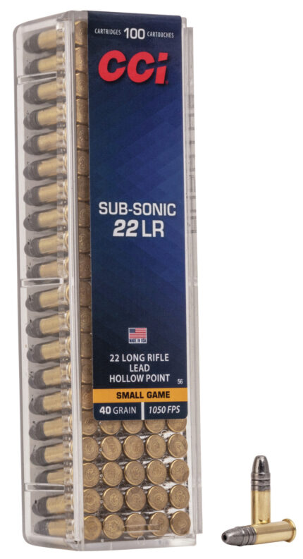 CCI Ammunition Sub-Sonic HP .22 Long Rifle 40 Grain Lead Hollow Point Rimfire Ammunition