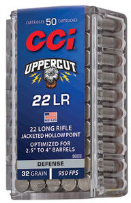 CCI Ammunition Uppercut .22 Long Rifle 32 Grain Jacketed Hollow Point JHP Nickel Plated Rimfire Ammunition