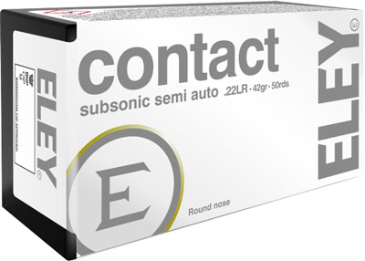 Eley Ammunition Eley Ammo Contact Subsonic .22lr 42gr. Round Nose 50-pack