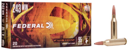 Federal Fusion .243 Winchester 95 Grain Soft Point Centerfire Rifle Ammunition