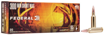 Federal Fusion .300 Winchester Short Magnum 165 Grain Soft Point Brass Cased Centerfire Rifle Ammunition