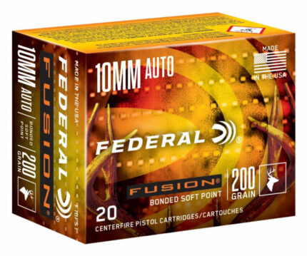 Federal Fusion Handgun 10mm Auto 200 Grain Soft Point Centerfire Pistol Ammunition