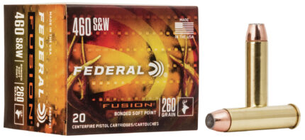 Federal Fusion Handgun 460 S&W 260 Grain Soft Point Centerfire Pistol Ammunition