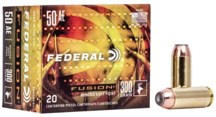 Federal Fusion Handgun 50 Action Express 300 Grain Soft Point Centerfire Pistol Ammunition