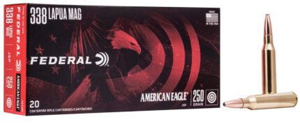Federal Premium .338 Lapua Magnum 250 Grain Jacketed Soft Point Centerfire Rifle Ammunition