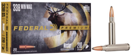 Federal Premium 338 Winchester Magnum 210 Grain Nosler Partition Rifle Ammunition