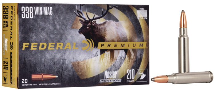Federal Premium 338 Winchester Magnum 210 Grain Nosler Partition Rifle Ammunition