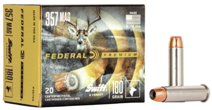 Federal Premium .357 Magnum 180 Grain Swift A-Frame Nickel-Plated Cased Centerfire Pistol Ammunition