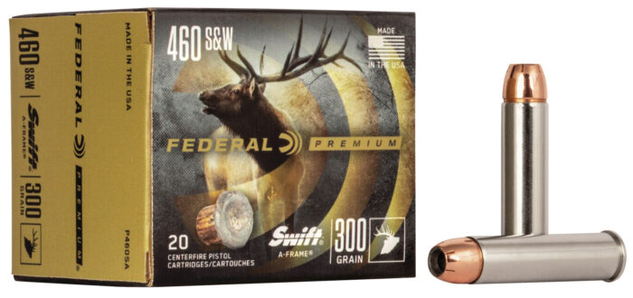 Federal Premium .460 S&W 300 Grain Swift A-Frame Nickel-Plated Cased Centerfire Pistol Ammunition