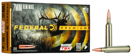 Federal Premium Barnes TSX 7mm Magnum 160 Grain Barnes Triple-Shock X Centerfire Rifle Ammunition