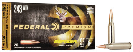 Federal Premium Berger Hybrid Hunter 243 Win 95 Grain Berger Hybrid Centerfire Rifle Ammunition