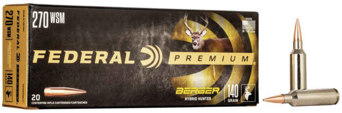 Federal Premium Berger Hybrid Hunter 270 Win Short Magnum 140 Grain Berger Hybrid Centerfire Rifle Ammunition