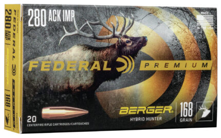 Federal Premium Berger Hybrid Hunter 280 Ackley Improved 168 Grain Berger Hybrid Centerfire Rifle Ammunition