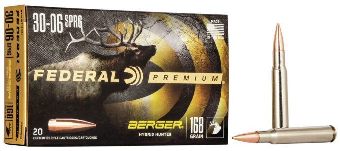 Federal Premium Berger Hybrid Hunter 30-06 Springfield 168 Grain Berger Hybrid Centerfire Rifle Ammunition