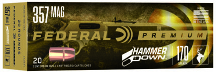 Federal Premium Centerfire Handgun Ammunition .357 Magnum 170 Grain Bonded Hollow Point Centerfire Pistol Ammunition