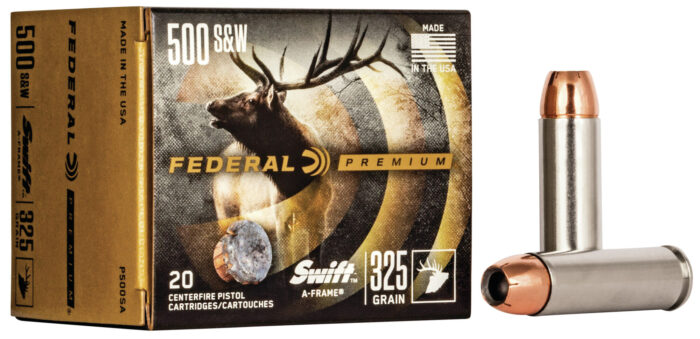 Federal Premium Centerfire Handgun Ammunition .500 S&W Magnum 325 Grain Swift A-Frame Centerfire Pistol Ammunition
