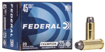 Federal Premium Champion .45 Colt 225 Grain Semi-Wadcutter Hollow Point Centerfire Pistol Ammunition