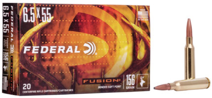 Federal Premium FUSION 6.5x55mm Swedish 156 grain Fusion Soft Point Centerfire Rifle Ammunition