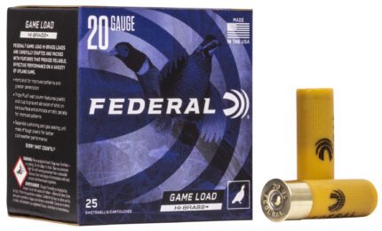 Federal Premium Game Shok 20 Gauge 1 oz Game Load Upland Hi-Brass Shotgun Ammunition