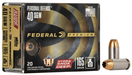 Federal Premium Personal Defense .40 S&W 165 Grain Hydra-Shok Deep Jacketed Hollow point Centerfire Pistol Ammunition