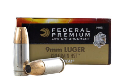 Federal Premium Personal Defense HST 9mm Luger 124 Grain Jacketed Hollow Point (JHP) Nickel Plated Brass Cased Centerfire Pistol Ammunition
