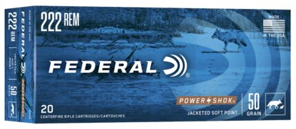 Federal Premium Power-Shok .222 50 Grain Jacketed Soft Point Centerfire Rifle Ammunition