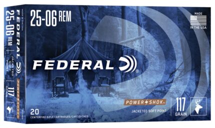 Federal Premium Power-Shok .25-06 117 Grain Jacketed Soft Point Centerfire Rifle Ammunition