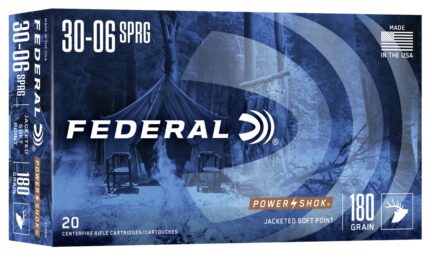 Federal Premium Power-Shok .30-06 Springfield 180 Grain Jacketed Soft Point Centerfire Rifle Ammunition
