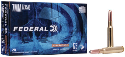 Federal Premium Power-Shok 7x57mm Mauser 175 Grain Jacketed Soft Point Centerfire Rifle Ammunition